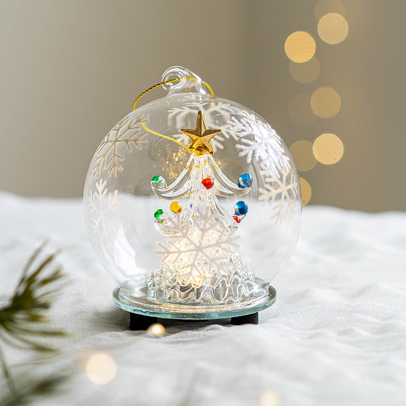 Ornament de birou din sticlă, înger de Crăciun, iluminat, stil nordic, recuzită pentru fotografii
