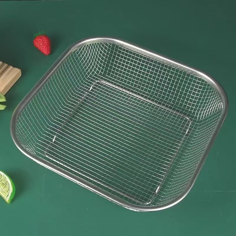 Coș de fructe și legume din oțel inoxidabil, tavă de scurgere, pentru bucătărie și uz casnic