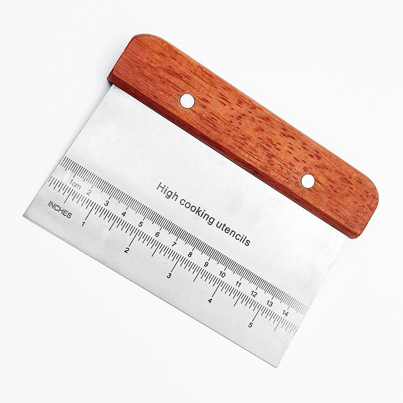 Unealtă din oțel inoxidabil cu scară pentru bucătărie: tăietor pentru aluat, tăietor pentru tăiței de orez, spatulă pentru cremă de tort, ustensilă de coacere