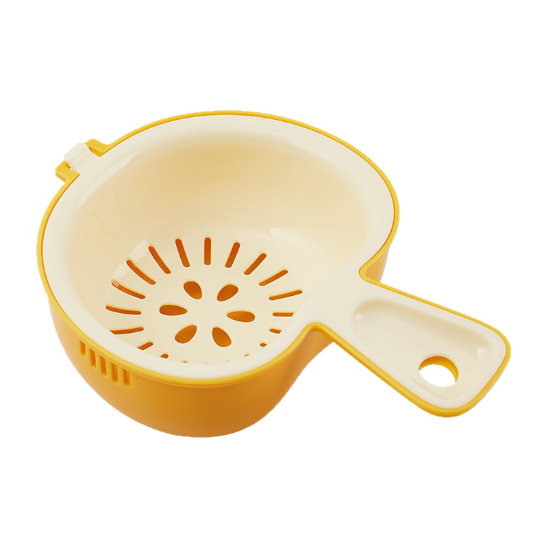 Coș de fructe cu două niveluri, drenaj și mâner drăguț