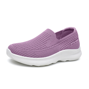 Дамски Slip-On обувки с дишащ Flyknit дизайн, ежедневни маратонки за разходка, леки и удобни