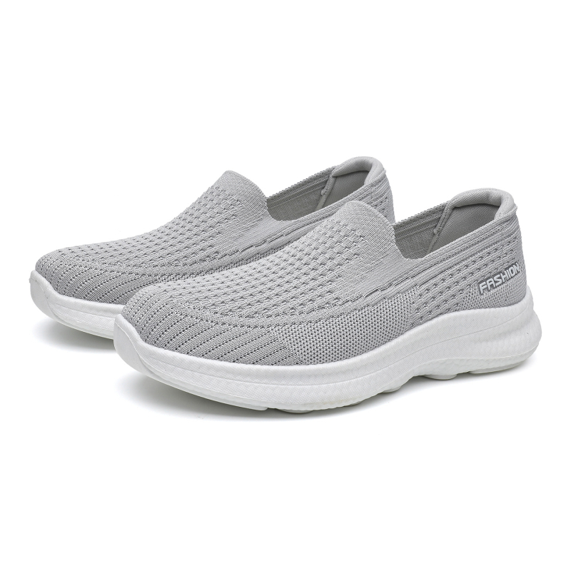 Дамски Slip-On обувки с дишащ Flyknit дизайн, ежедневни маратонки за разходка, леки и удобни