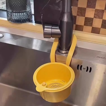 Coș suspendat pentru drenajul chiuvetei de bucătărie — separator pentru resturi alimentare și coș filtrant pentru spălarea fructelor