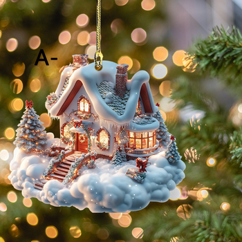 Breloc acrilic cu iglu de Crăciun, decor pentru mașină, cadou de iarnă