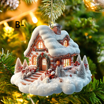 Breloc acrilic cu iglu de Crăciun, decor pentru mașină, cadou de iarnă