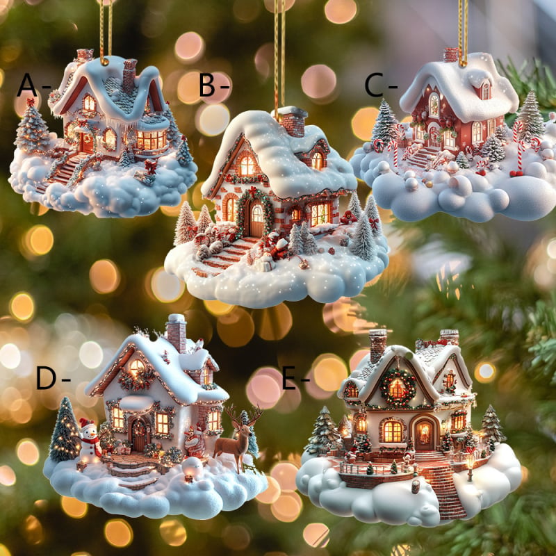 Breloc acrilic cu iglu de Crăciun, decor pentru mașină, cadou de iarnă