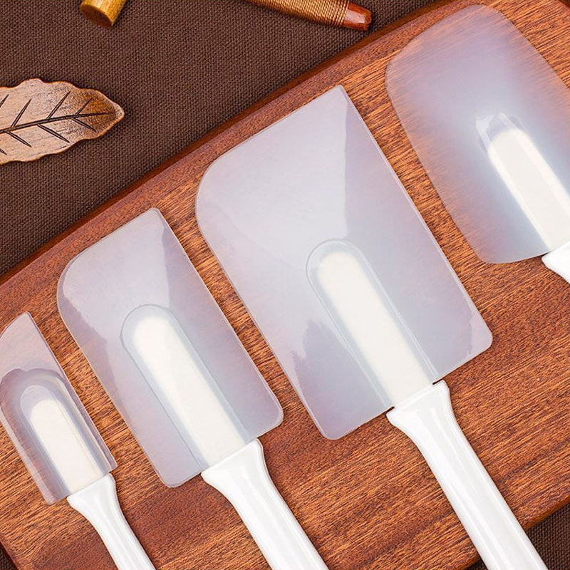 Spatulă din silicon pentru coacere, rezistentă la temperaturi înalte; spatulă pentru amestecarea aluatului și a cremei pentru prăjituri, set mic, mediu și mare, placă de agățat pentru prăjituri