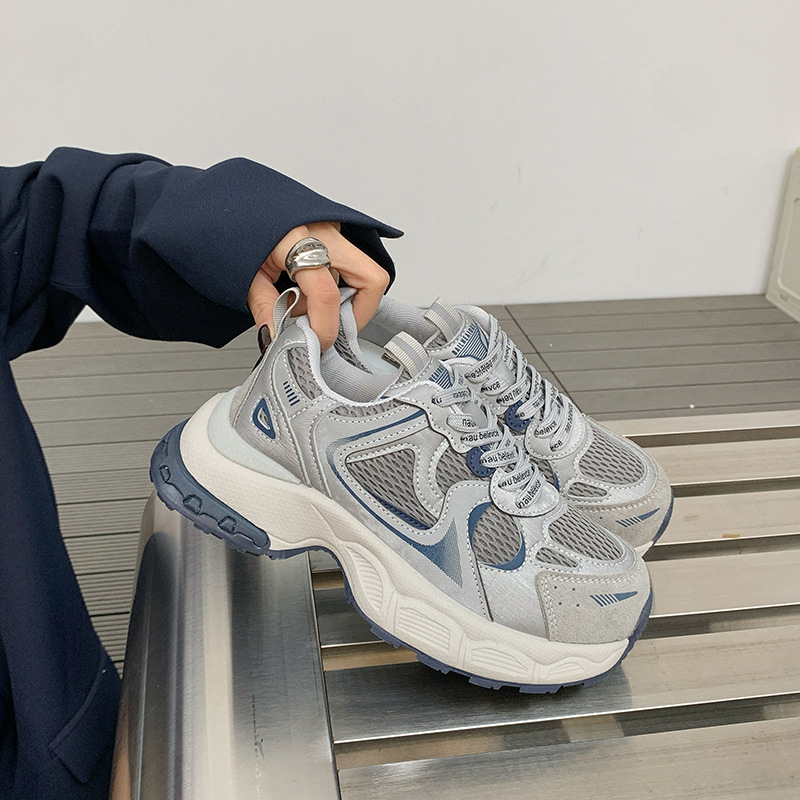 Дамски обувки Dad Sneakers с дишаща мрежеста горна част, дебели подметки за повишаване на височината, ежедневни маратонки за бягане