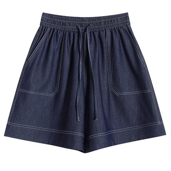 Ženske kratke hlače od Tencel denima, lagane, širokog kroja, duljine do sredine bedra