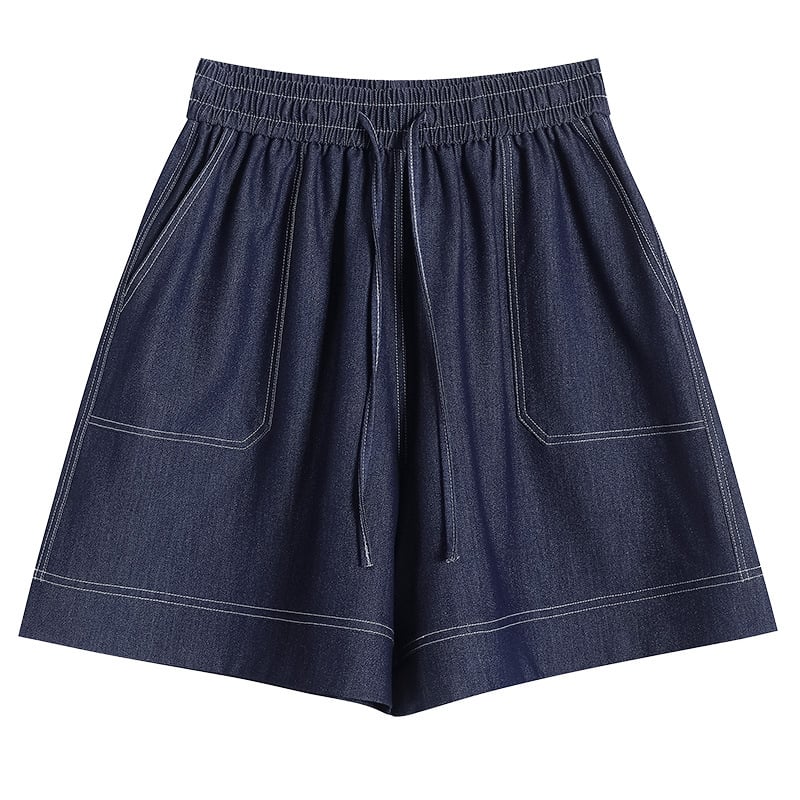 Ženske kratke hlače od Tencel denima, lagane, širokog kroja, duljine do sredine bedra