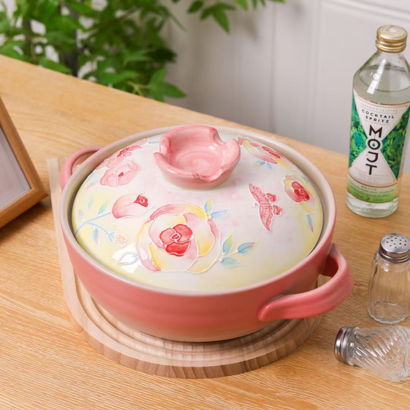 Caserolă ceramică japoneză pentru aragaz, oală pentru orez și supă, rezistentă la temperaturi înalte, fără fisuri, capacitate 2,1–3 L sau 3,1–4 L