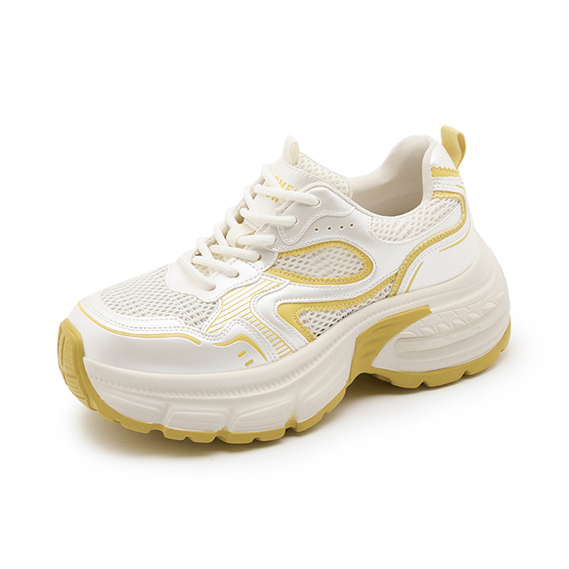 Ženske mrežaste prozračne tenisice stil dad shoes, lagane i svakodnevne, s povećanjem visine 6–8 cm, ljeto 2025, veličine 32–33
