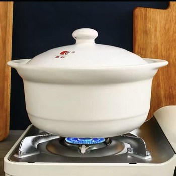 Oală de supă ceramică, capacitate mare, cu capac, pentru încălzire directă, 2,1–3 L, potrivită pentru uz casnic și comercial