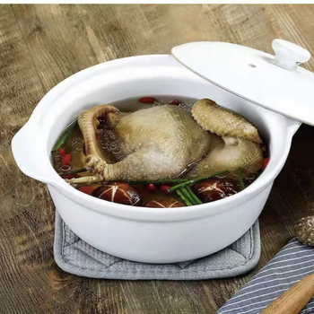 Oală de supă ceramică, capacitate mare, cu capac, pentru încălzire directă, 2,1–3 L, potrivită pentru uz casnic și comercial