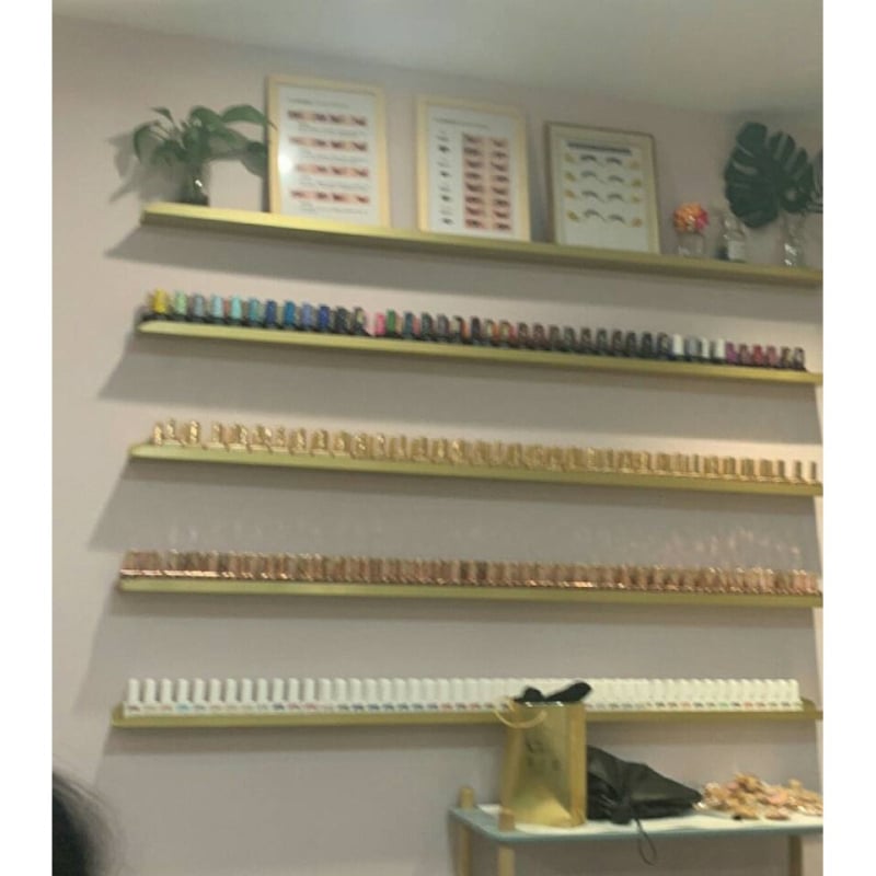 Raft de expunere pentru manichiură din fier forjat, montat pe perete, pentru oje, stilat și practic