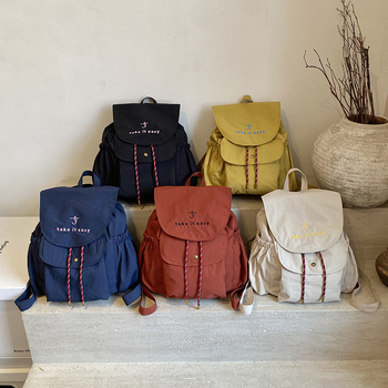 Koreanski platneni ruksak, preppy stil, casual, velik kapacitet, ženski ruksak