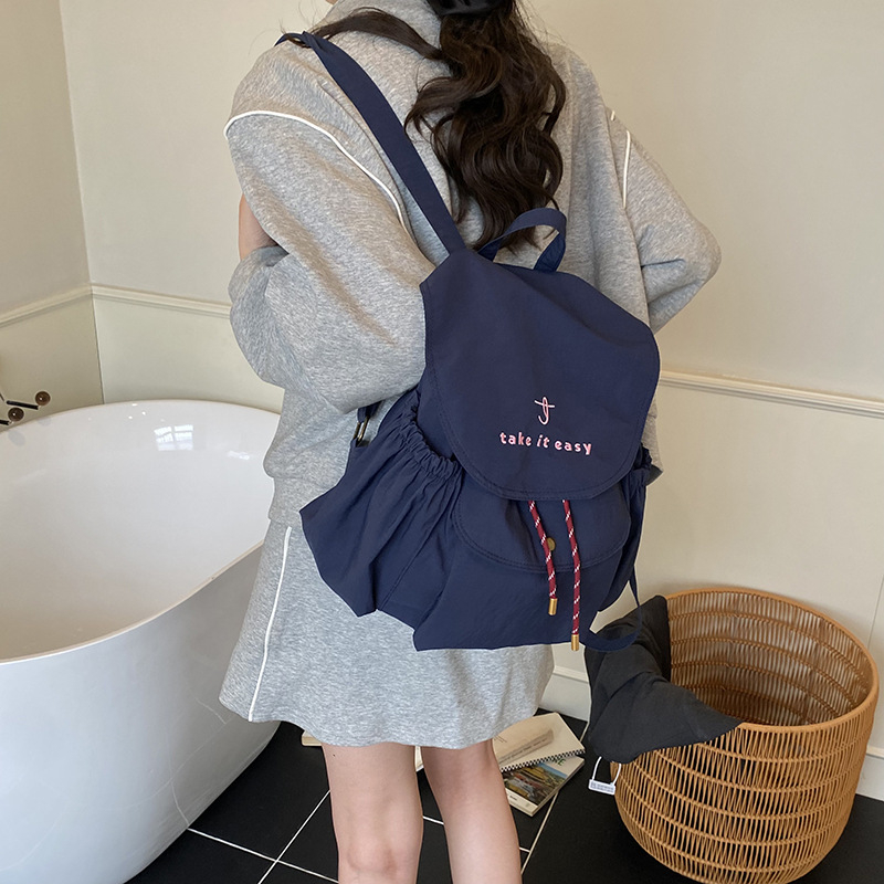 Koreanski platneni ruksak, preppy stil, casual, velik kapacitet, ženski ruksak