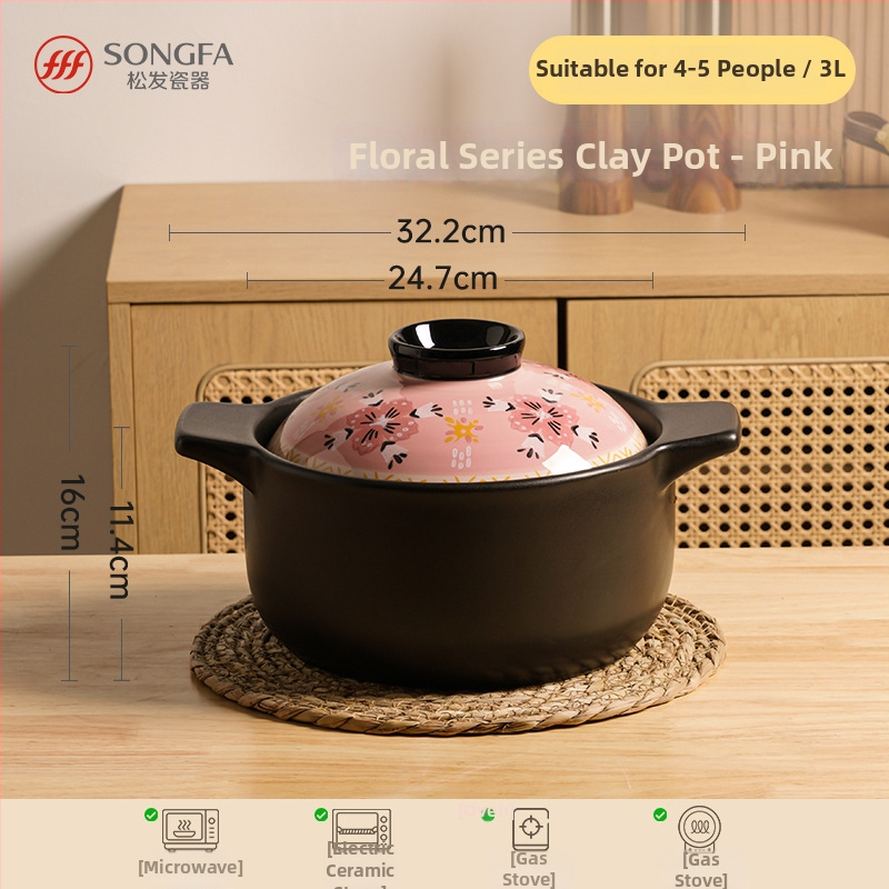 Porcelánový hlinený hrniec na plynový varič – polievka, dusené jedlá, kaša a ryža, objem 2,1–4 l