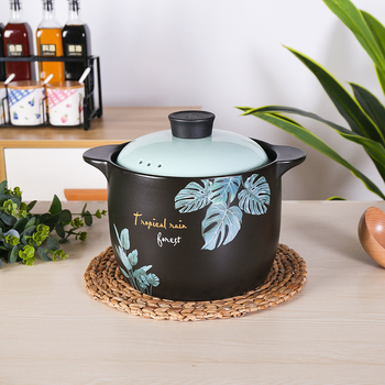 Oală ceramică de gătit, capacitate mare, pentru uz casnic, rezistentă la căldură, cadou
