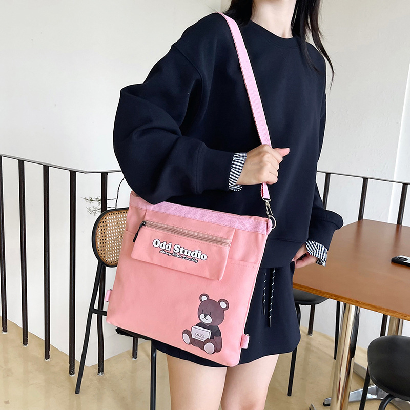 Ženska platnena torba s jednom ili dvije naramenice, crossbody, otisak, velika kapaciteta, sveučilišni stil, torba za podučavanje