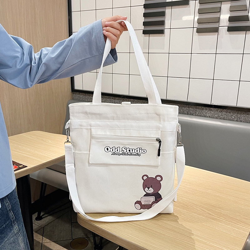 Ženska platnena torba s jednom ili dvije naramenice, crossbody, otisak, velika kapaciteta, sveučilišni stil, torba za podučavanje