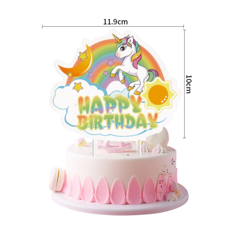 Set de bannere cu unicorn pentru decorul petrecerii de ziua copilului