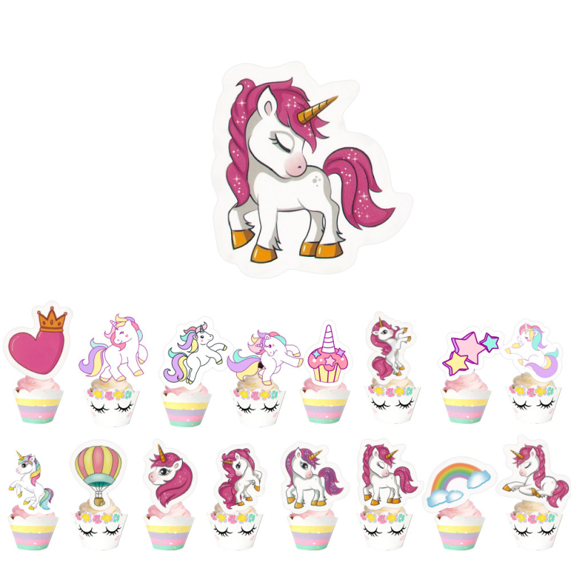 Set de bannere cu unicorn pentru decorul petrecerii de ziua copilului