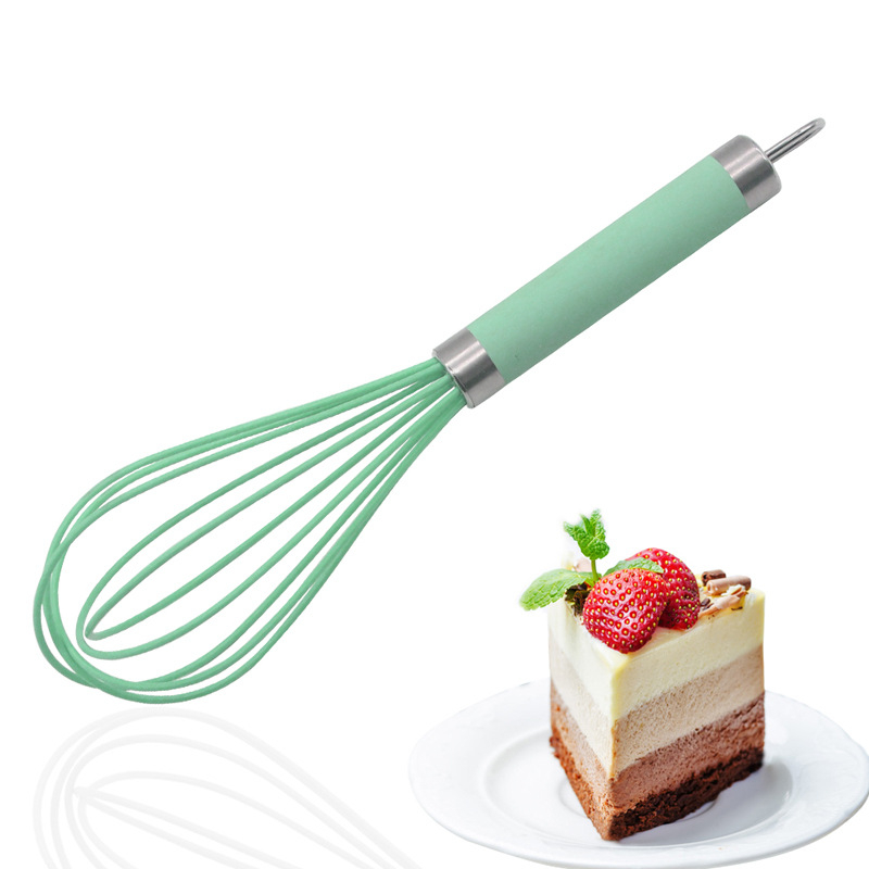 Beater manual pentru ouă, cu cap siliconat și mâner din cauciuc și plastic, ustensilă de bucătărie simplă, amestecător multifuncțional