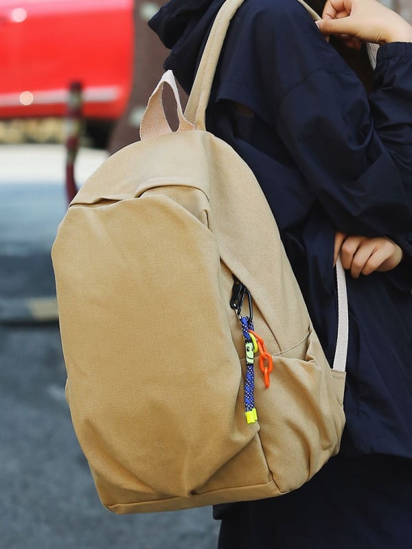 Unisex platneni ruksak u udobnom retro stilu s japanskim nadahnućem, za studente i putovanja, kapacitet 20–35 L