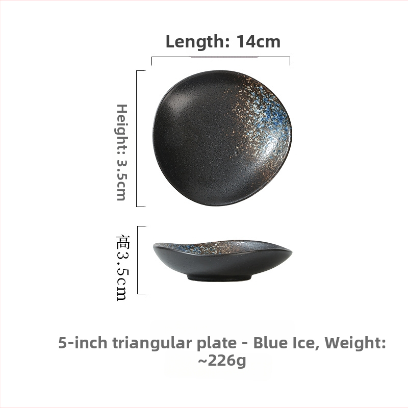 Japonského štýlu keramické riady, nepravidelne tvarované plytšie misky na sushi, sashimu, malé porcie a omáčky, priemer 14–14,9 cm