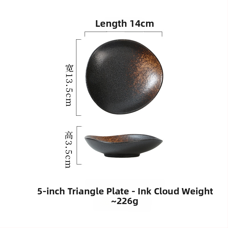 Japonského štýlu keramické riady, nepravidelne tvarované plytšie misky na sushi, sashimu, malé porcie a omáčky, priemer 14–14,9 cm