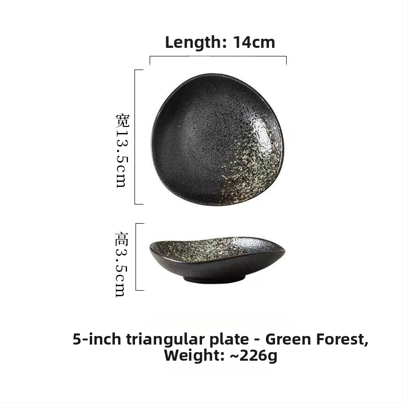 Japonského štýlu keramické riady, nepravidelne tvarované plytšie misky na sushi, sashimu, malé porcie a omáčky, priemer 14–14,9 cm