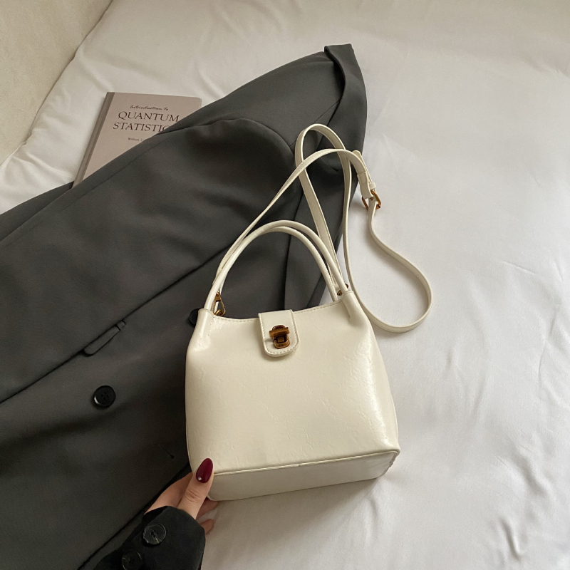 Ženska bucket torba u stilu light luxury, s retro teksturom, jednostavan dizajn, svestrana za rameni ili crossbody, 26 novih modela, proljeće 2026