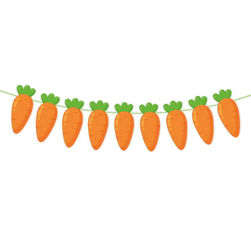 2024 Steaguri cu morcovi pentru Paște – banner decorativ