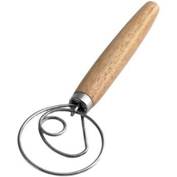 Bețișor din oțel inoxidabil cu mâner din stejar, tel spiral cu inel simplu sau dublu, mâner manual pentru ouă