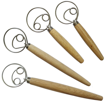 Bețișor din oțel inoxidabil cu mâner din stejar, tel spiral cu inel simplu sau dublu, mâner manual pentru ouă