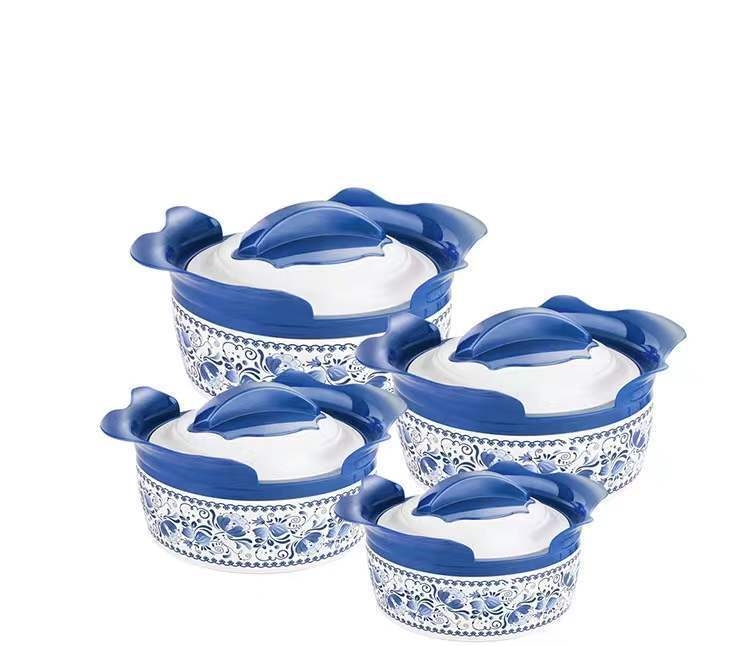 Hongfeng set de 4 oale din oțel inoxidabil, cu capace, capacitate mare, compatibil cu plite cu inducție