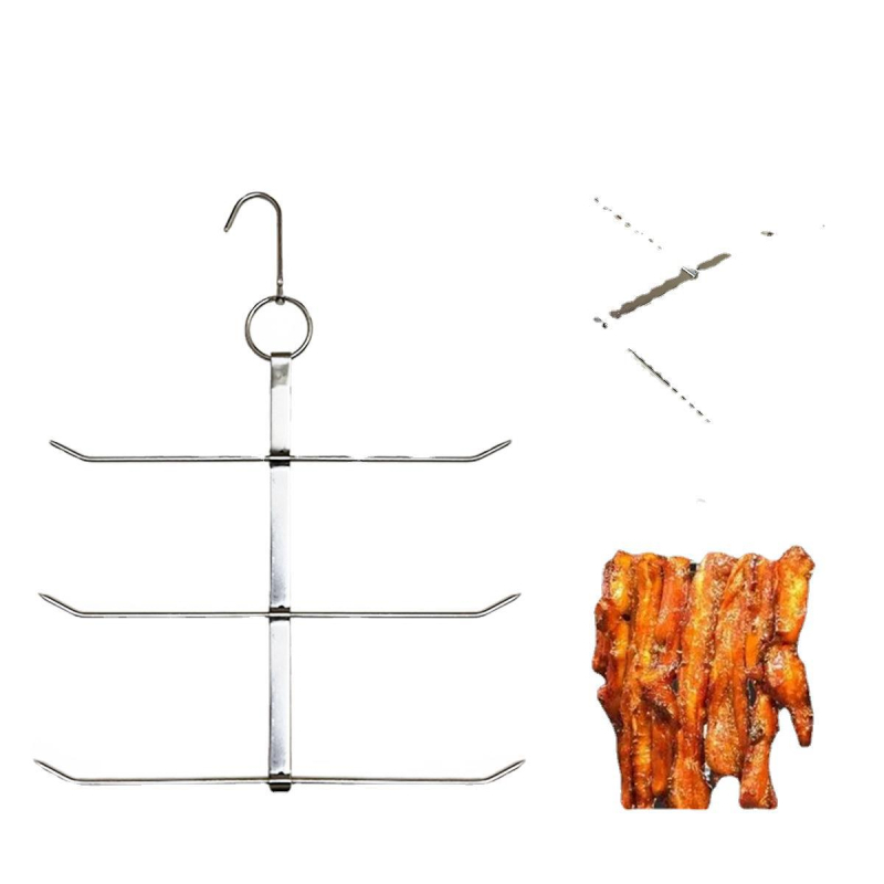 Pingcheng set de barbeque din oțel inoxidabil – inel de porc cu trei straturi pentru grătar, furculiță groasă pentru aripioare de pui, furculiță Pipa și cârlig pentru carne la grătar