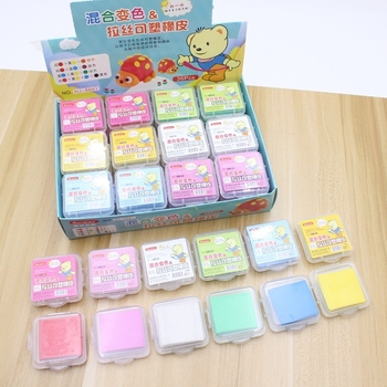 Blocuri de gumă lustruită – sigure și non-toxice pentru copii, plastilină modelatoare, gumă modelabilă și lut colorat care își schimbă culoarea