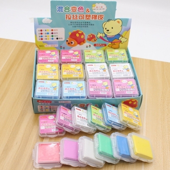 Blocuri de gumă lustruită – sigure și non-toxice pentru copii, plastilină modelatoare, gumă modelabilă și lut colorat care își schimbă culoarea
