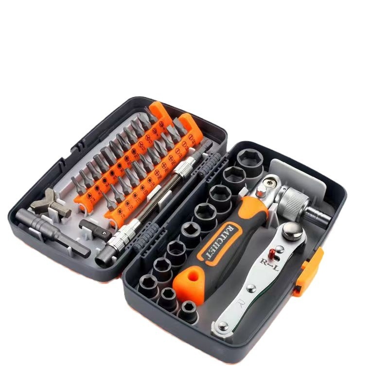 Set universal 38 în 1 cu clichetă și capete pentru întreținere casnică, auto și industrială