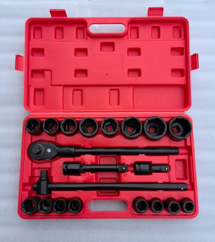 Set de 21 piese, cu impact pneumatic de 3/4 inch, cu prize hexagonale, pentru reparații auto