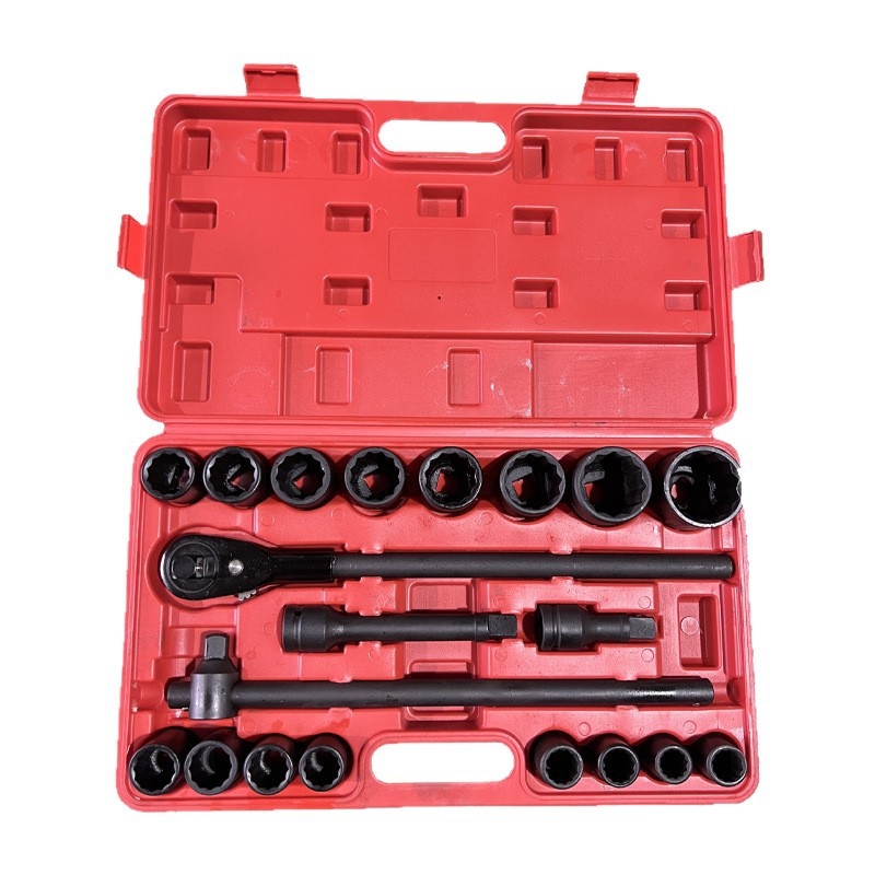Set de 21 piese, cu impact pneumatic de 3/4 inch, cu prize hexagonale, pentru reparații auto