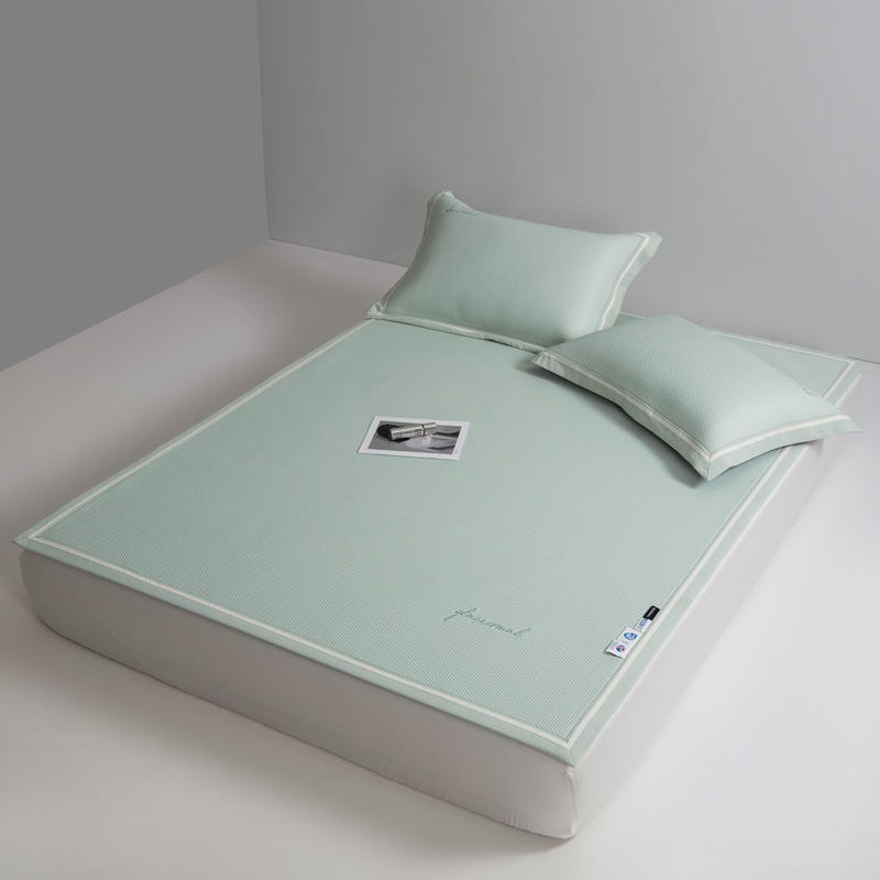 Clasa A, 100% polietilenă, set de trei piese pentru saltea răcire, suprafață ice silk, lavabil în mașină, senzație de răcire, covoraș de climatizare, pentru pat de 2 m