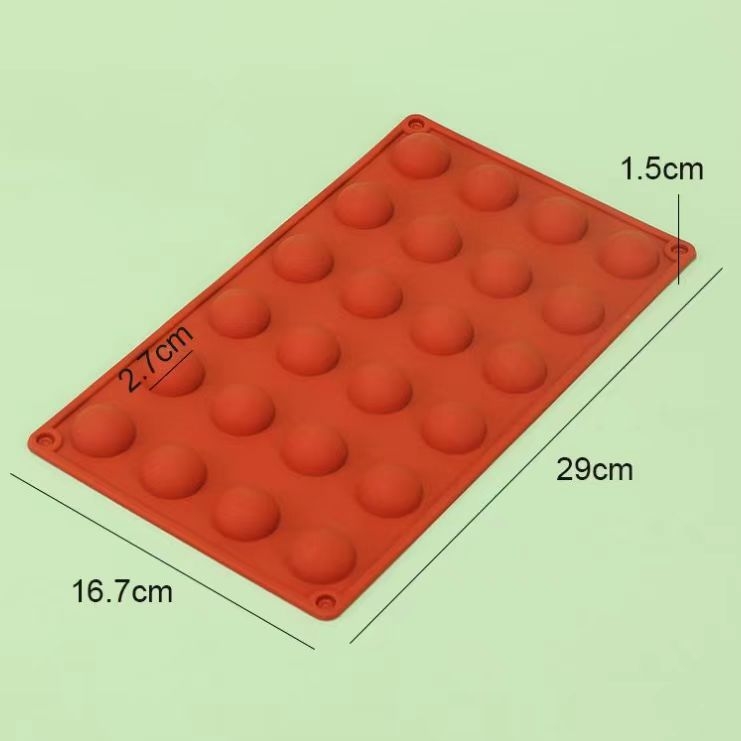 Formă din silicon pentru ciocolată și mousse – mare formă semisferică pentru mousse torturi, ustensil bucătărie pentru cofetărie DIY, cu găuri: 6 mari, 6 mici, 8, 15, 24