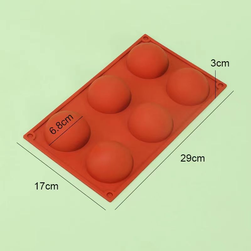 Formă din silicon pentru ciocolată și mousse – mare formă semisferică pentru mousse torturi, ustensil bucătărie pentru cofetărie DIY, cu găuri: 6 mari, 6 mici, 8, 15, 24