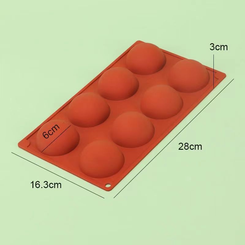 Formă din silicon pentru ciocolată și mousse – mare formă semisferică pentru mousse torturi, ustensil bucătărie pentru cofetărie DIY, cu găuri: 6 mari, 6 mici, 8, 15, 24