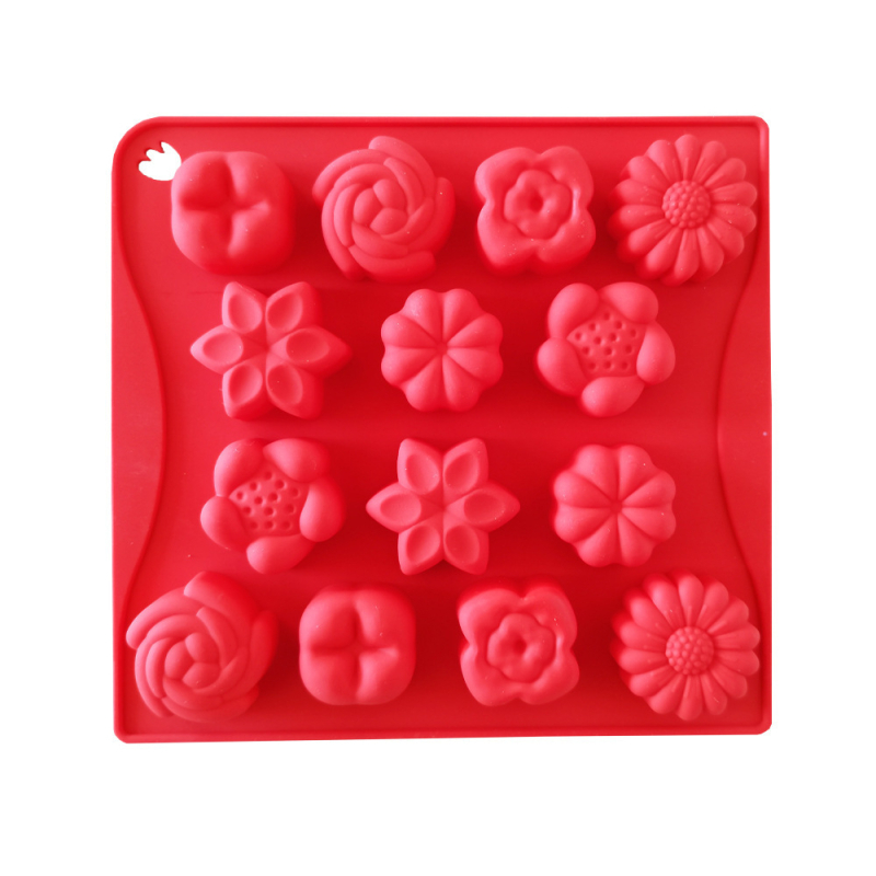 Set forme din silicon, cu 14 modele florale, 60 de forme pentru prăjituri, înghețată, budincă, deserturi și săpun