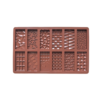 Set din siliconă cu 12 cavități pentru ciocolată, fondant, fursecuri, jeleu, budincă și prăjituri