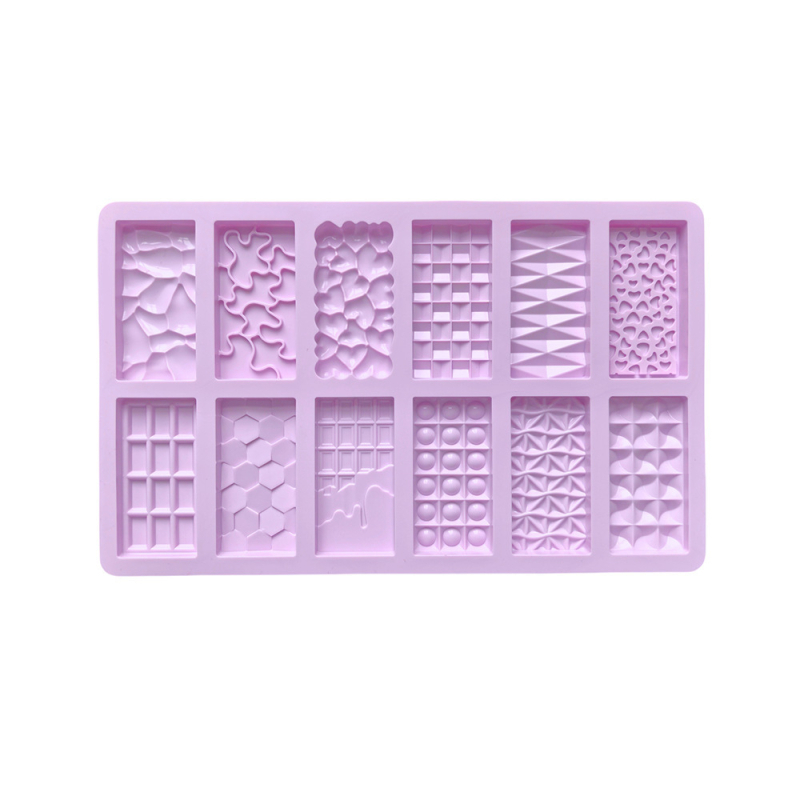 Set din siliconă cu 12 cavități pentru ciocolată, fondant, fursecuri, jeleu, budincă și prăjituri